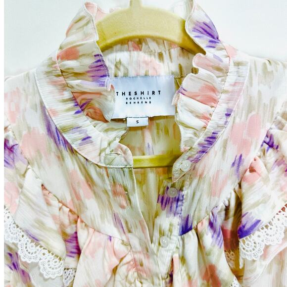 The Shirt by Rochelle Behrens Ruffled Floral Sleeveless Mini Dress Small - Picture 5 of 5